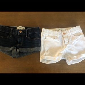 Two pairs of Abercrombie denim shorts size 7/8